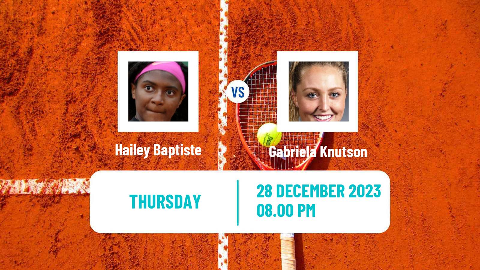 Tennis WTA Brisbane Hailey Baptiste - Gabriela Knutson