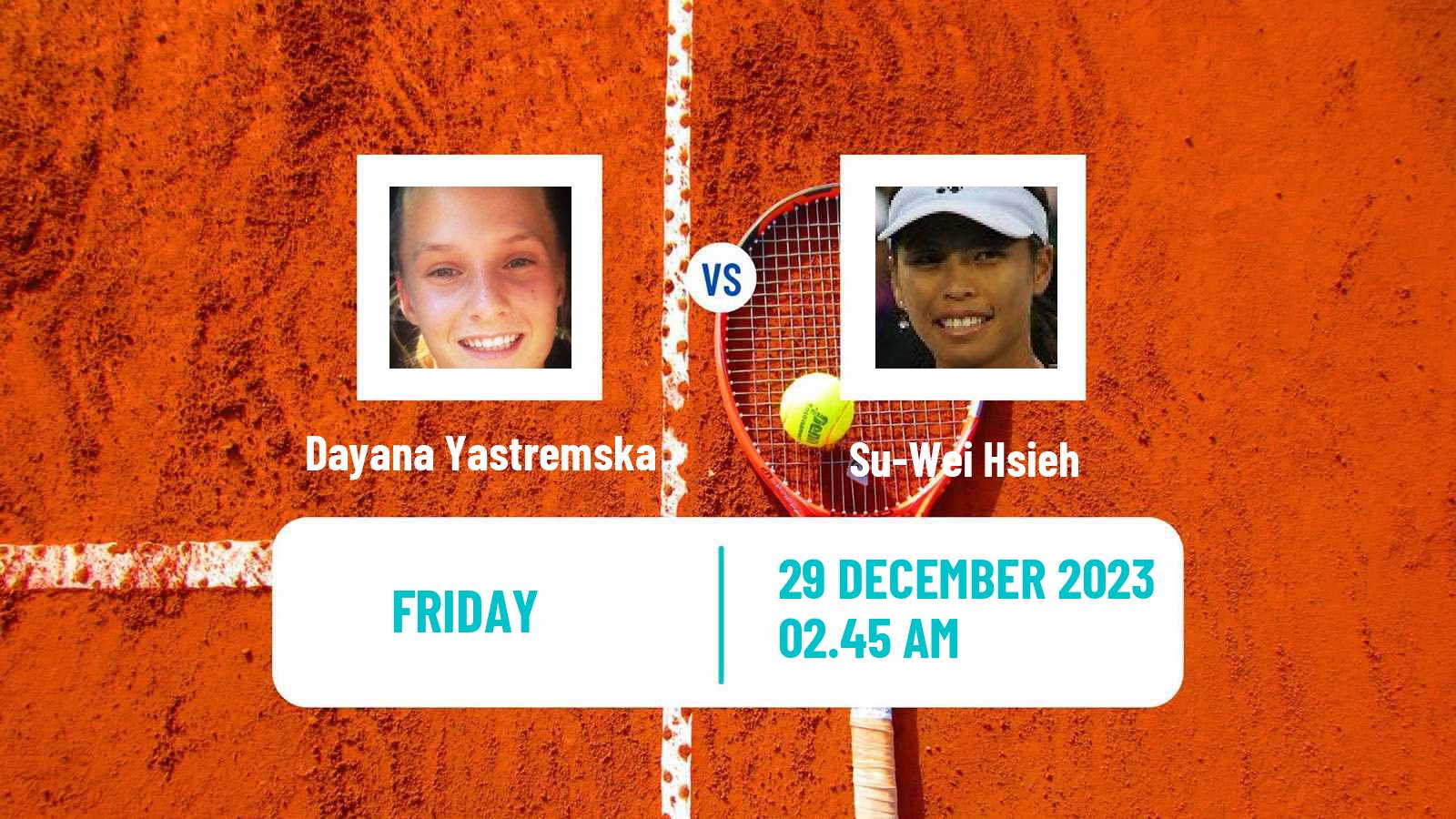 Tennis WTA Brisbane Dayana Yastremska - Su-Wei Hsieh