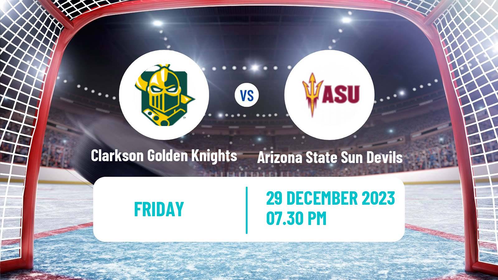 Hockey NCAA Hockey Clarkson Golden Knights - Arizona State Sun Devils