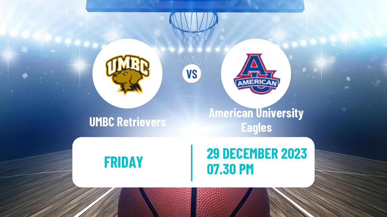 Basketball NCAA College Basketball UMBC Retrievers - American University Eagles