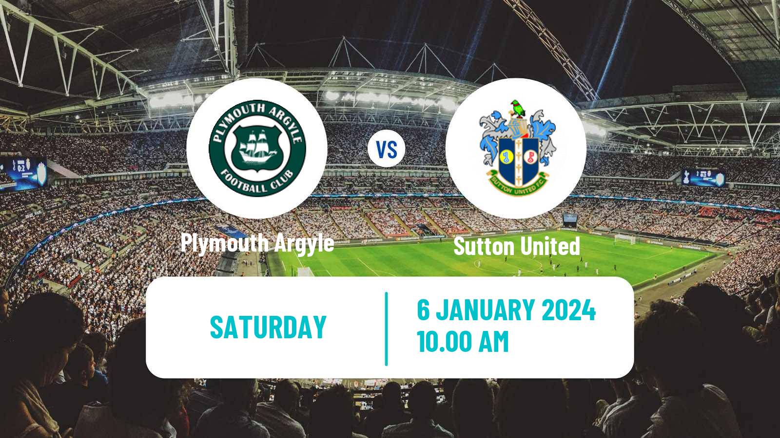 Soccer English FA Cup Plymouth Argyle - Sutton United