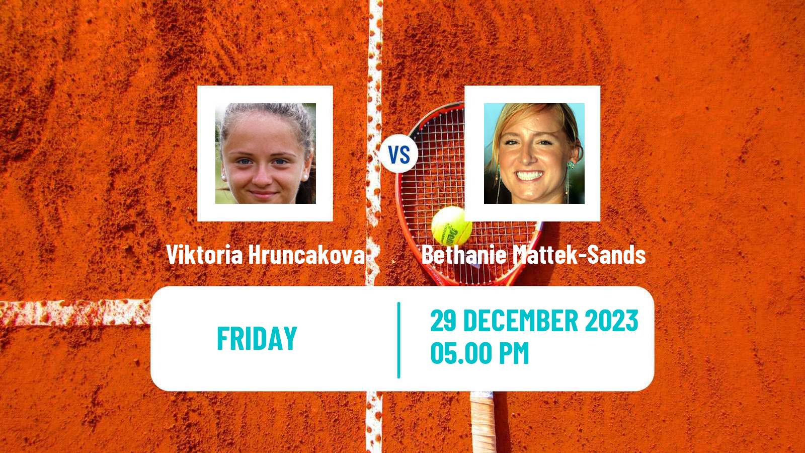 Tennis WTA Auckland Viktoria Hruncakova - Bethanie Mattek-Sands
