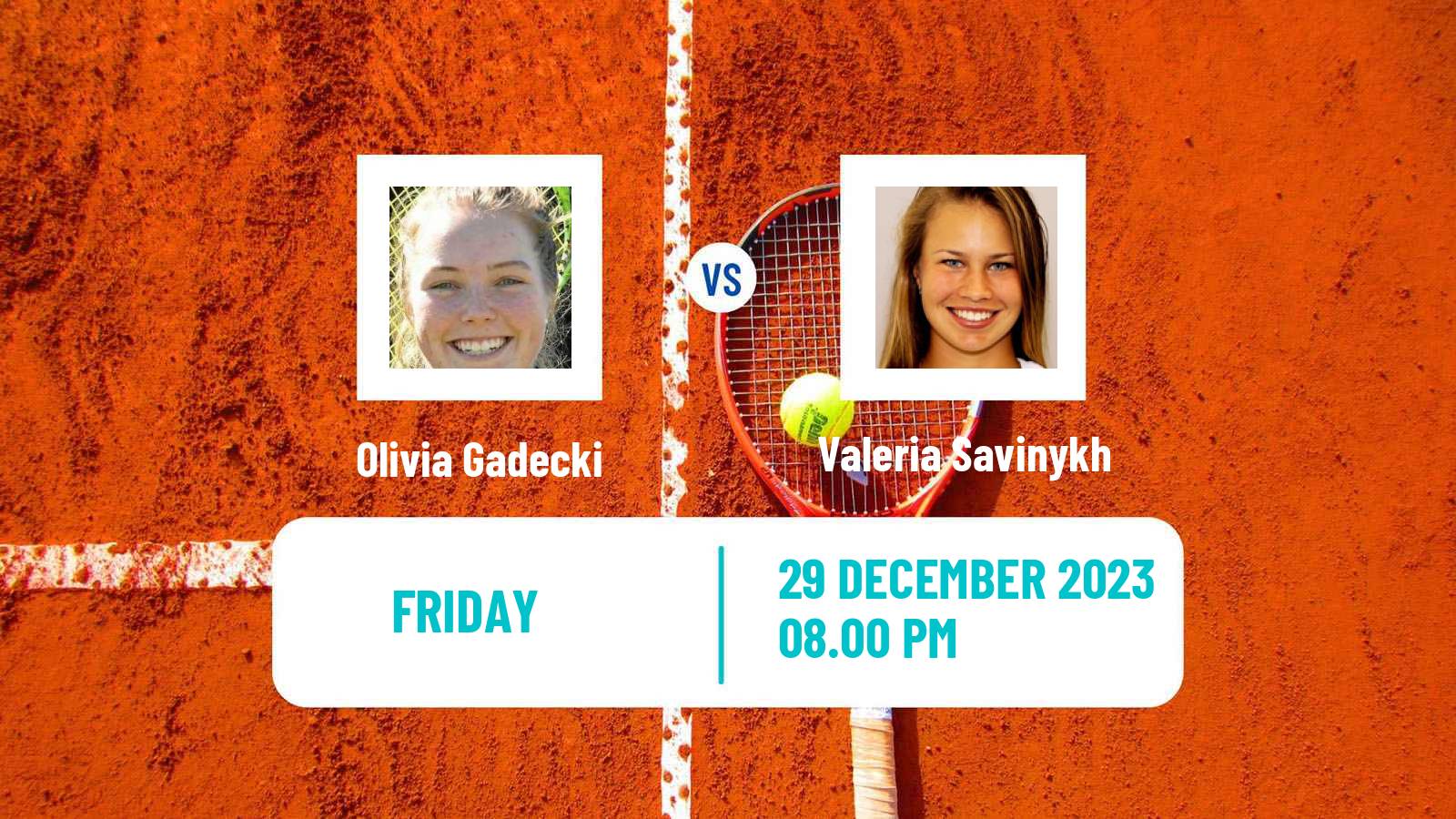 Tennis WTA Brisbane Olivia Gadecki - Valeria Savinykh