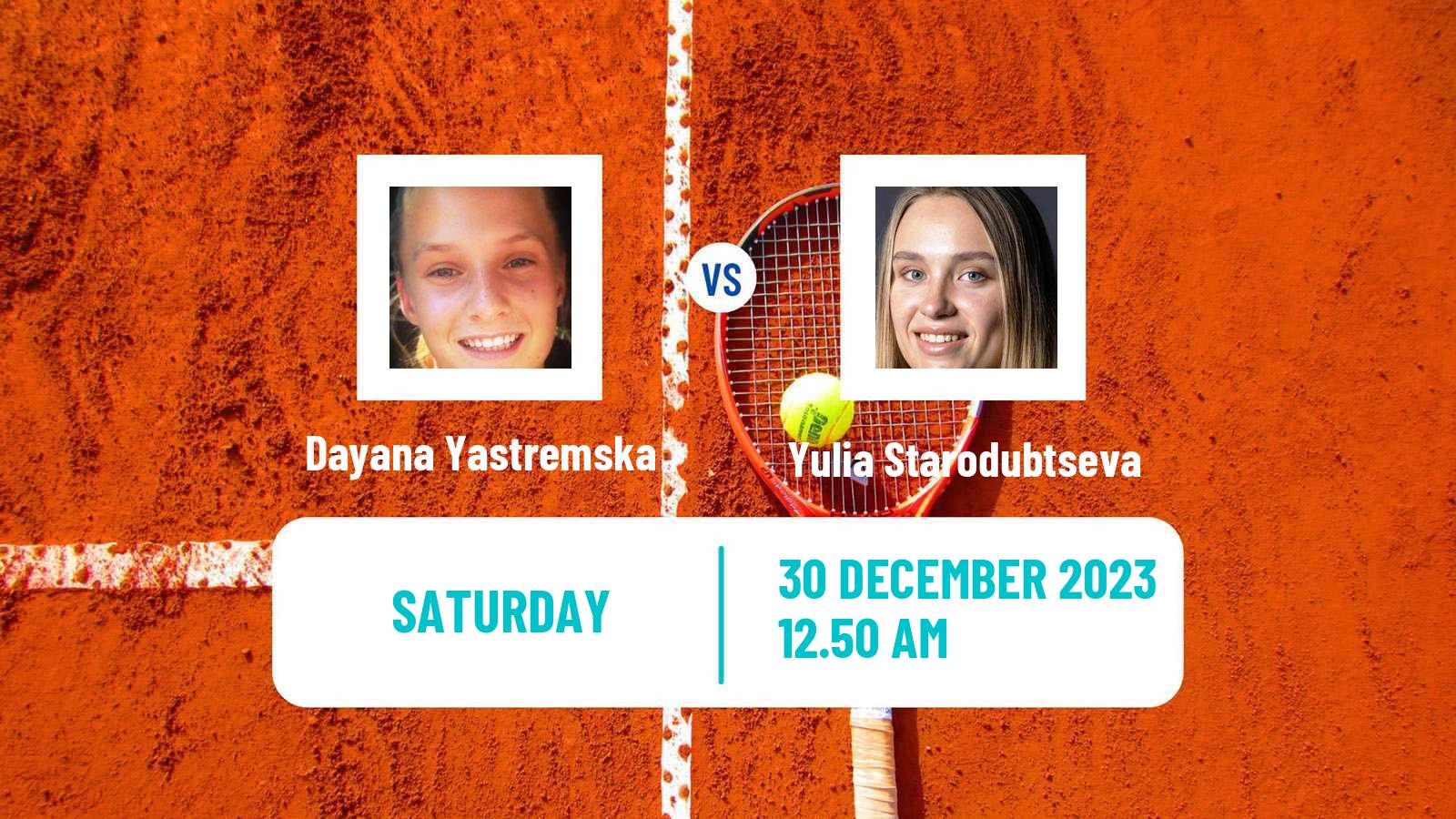 Tennis WTA Brisbane Dayana Yastremska - Yulia Starodubtseva