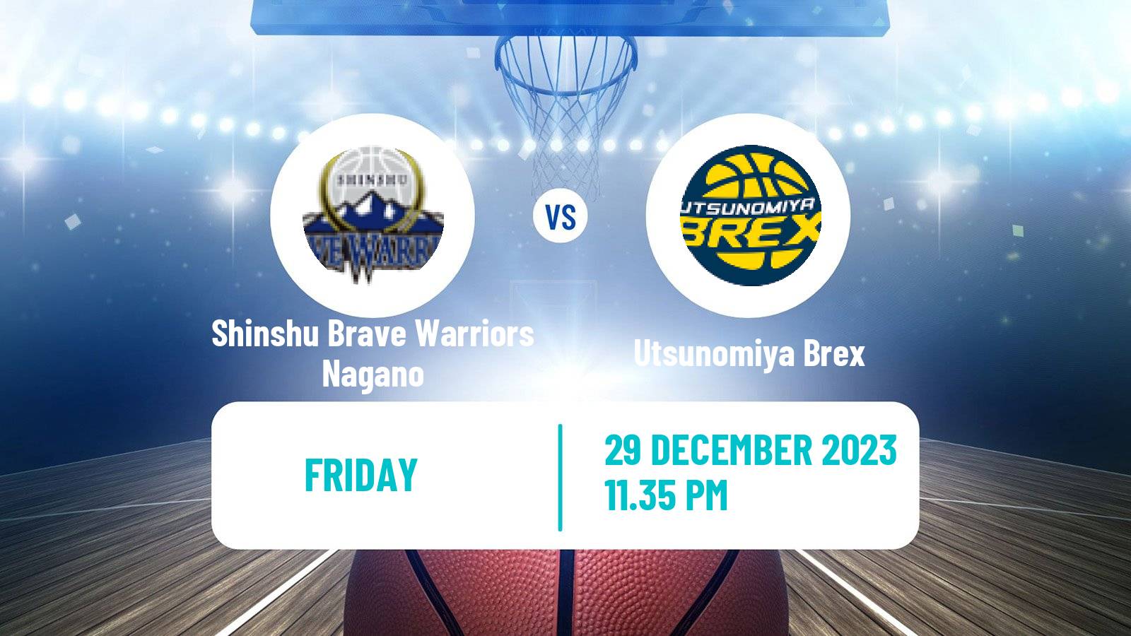 Basketball BJ League Shinshu Brave Warriors Nagano - Utsunomiya Brex