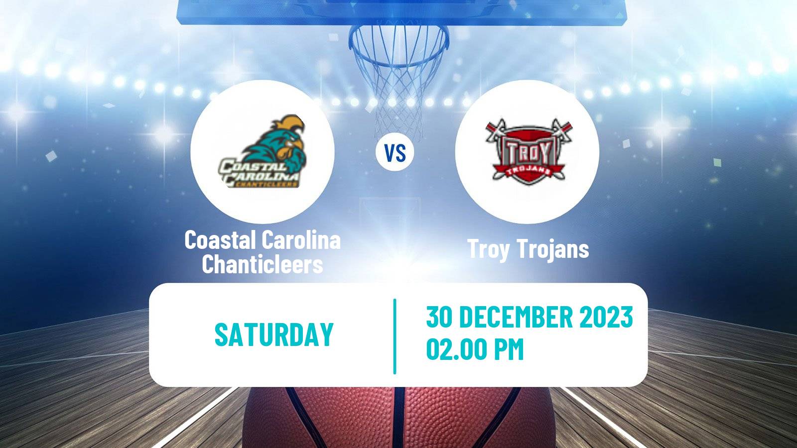Basketball NCAA College Basketball Coastal Carolina Chanticleers - Troy Trojans