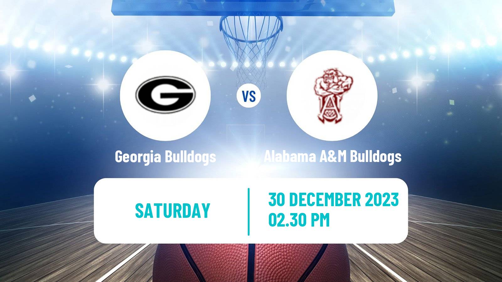 Basketball NCAA College Basketball Georgia Bulldogs - Alabama A&M Bulldogs