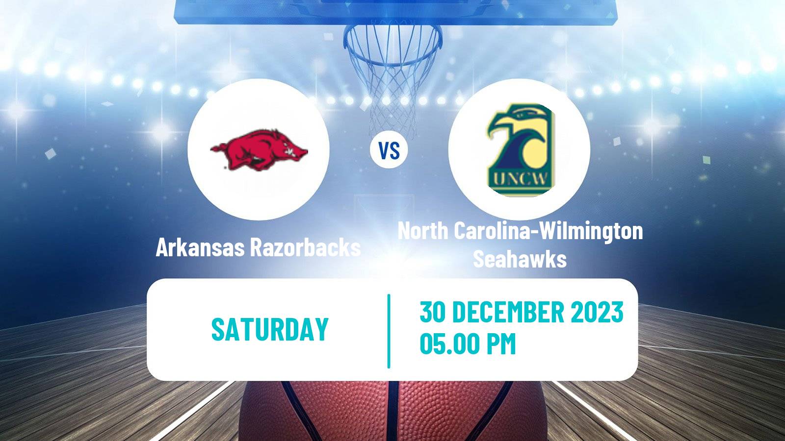 Basketball NCAA College Basketball Arkansas Razorbacks - North Carolina-Wilmington Seahawks