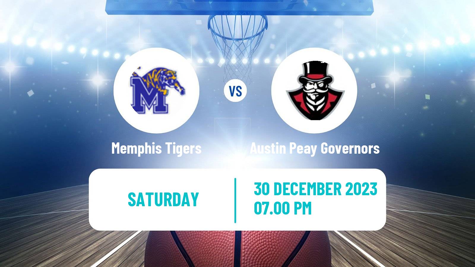 Basketball NCAA College Basketball Memphis Tigers - Austin Peay Governors