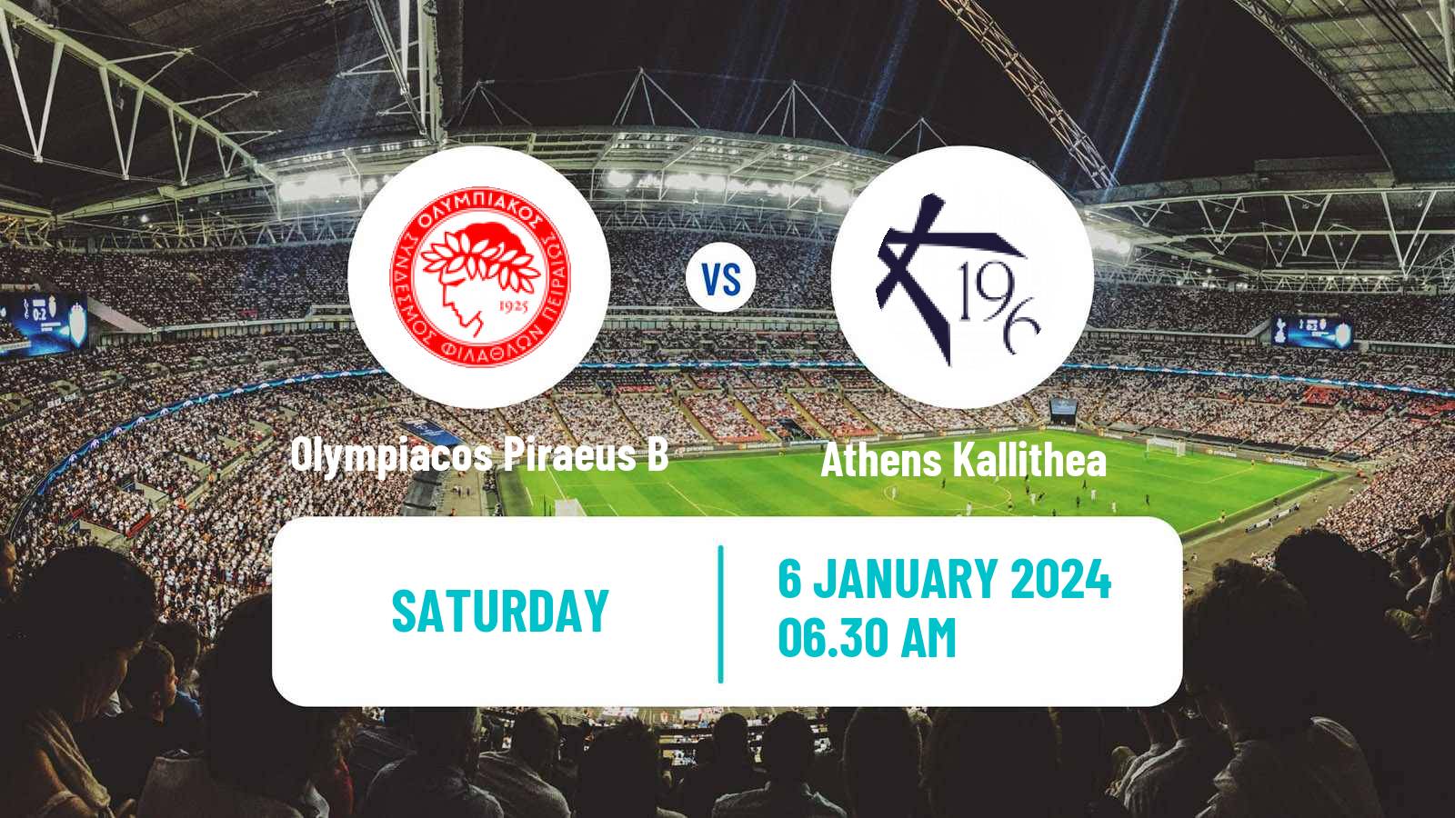 Soccer Greek Super League 2 Olympiacos Piraeus B - Athens Kallithea
