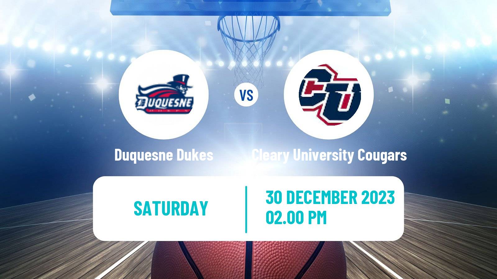 Basketball NCAA College Basketball Duquesne Dukes - Cleary University Cougars