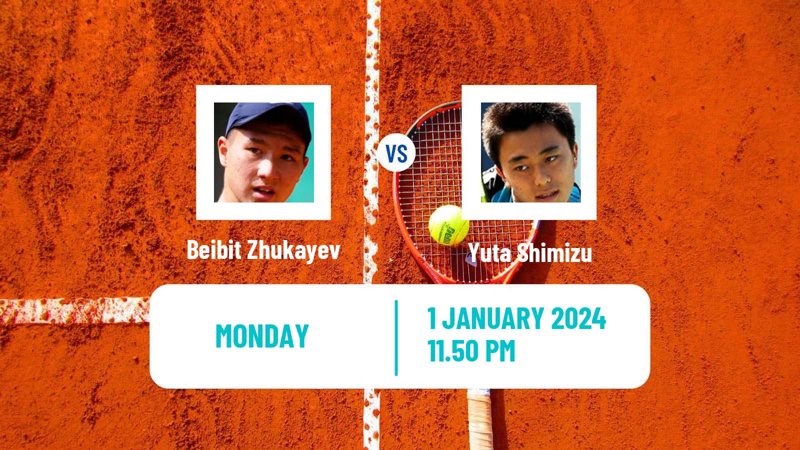 Tennis Nonthaburi Challenger Men Beibit Zhukayev - Yuta Shimizu