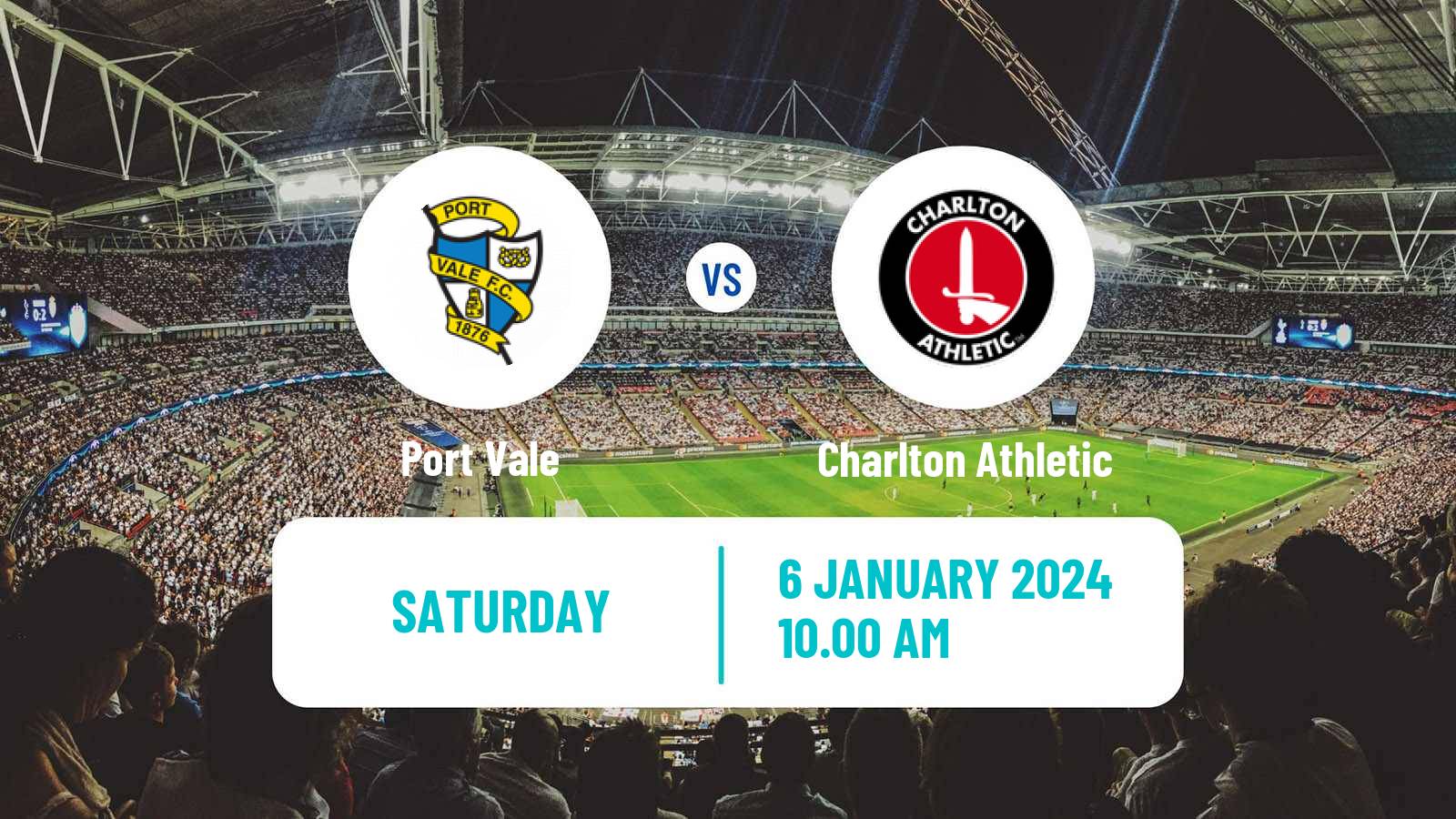 Soccer English League One Port Vale - Charlton Athletic