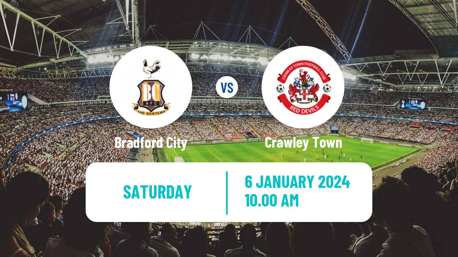 Soccer English League Two Bradford City - Crawley Town