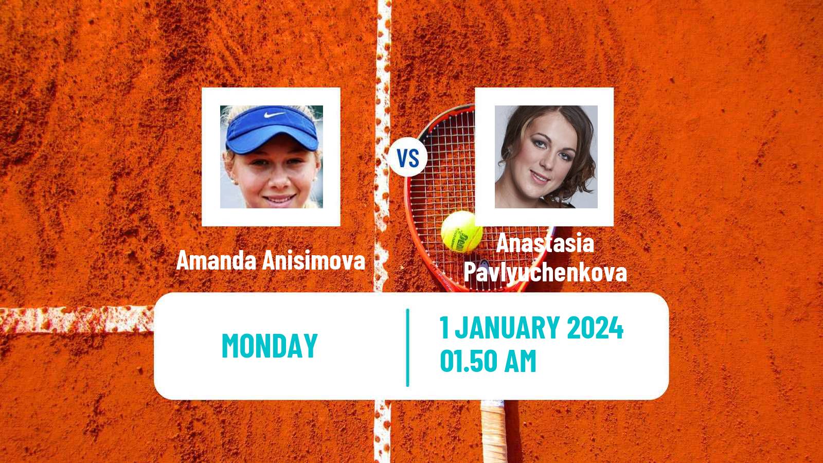 Tennis WTA Auckland Amanda Anisimova - Anastasia Pavlyuchenkova