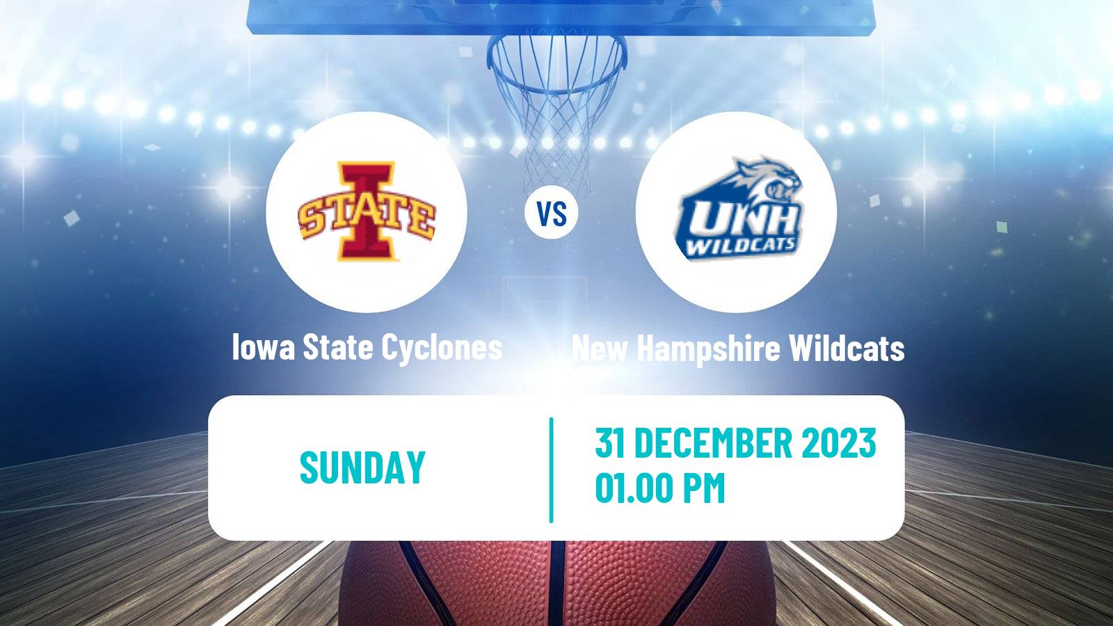 Basketball NCAA College Basketball Iowa State Cyclones - New Hampshire Wildcats