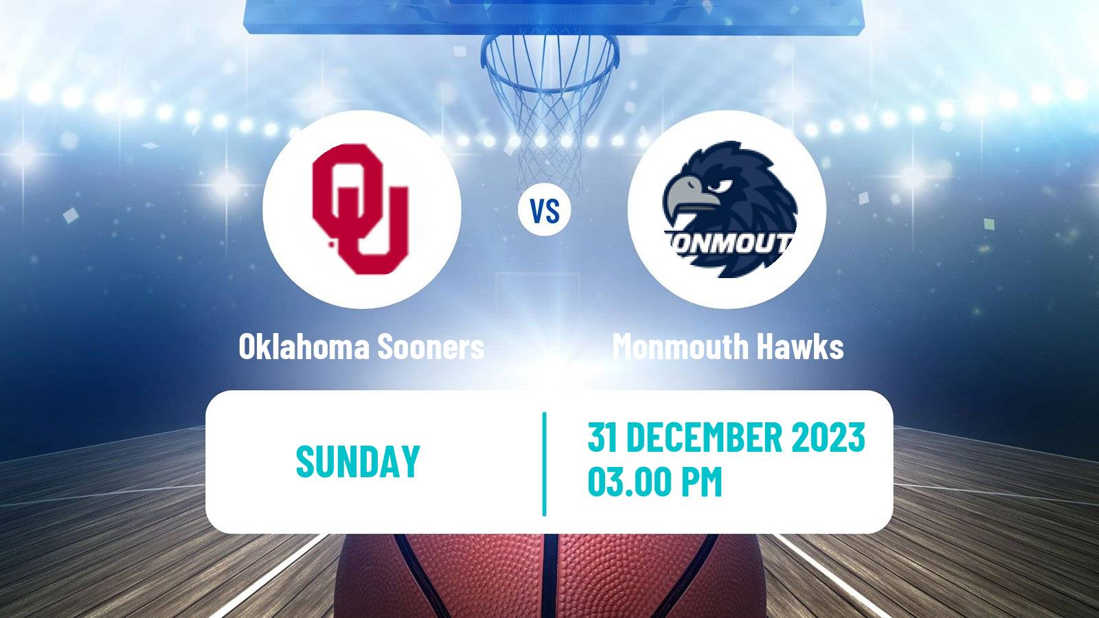 Basketball NCAA College Basketball Oklahoma Sooners - Monmouth Hawks