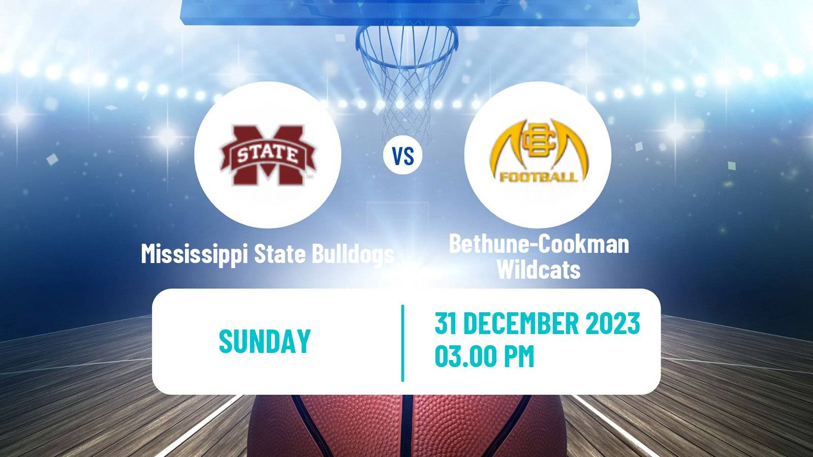 Basketball NCAA College Basketball Mississippi State Bulldogs - Bethune-Cookman Wildcats