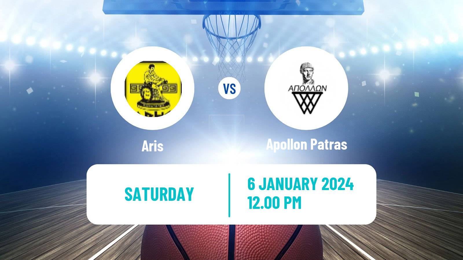 Basketball Greek Basket League A1 Aris - Apollon Patras