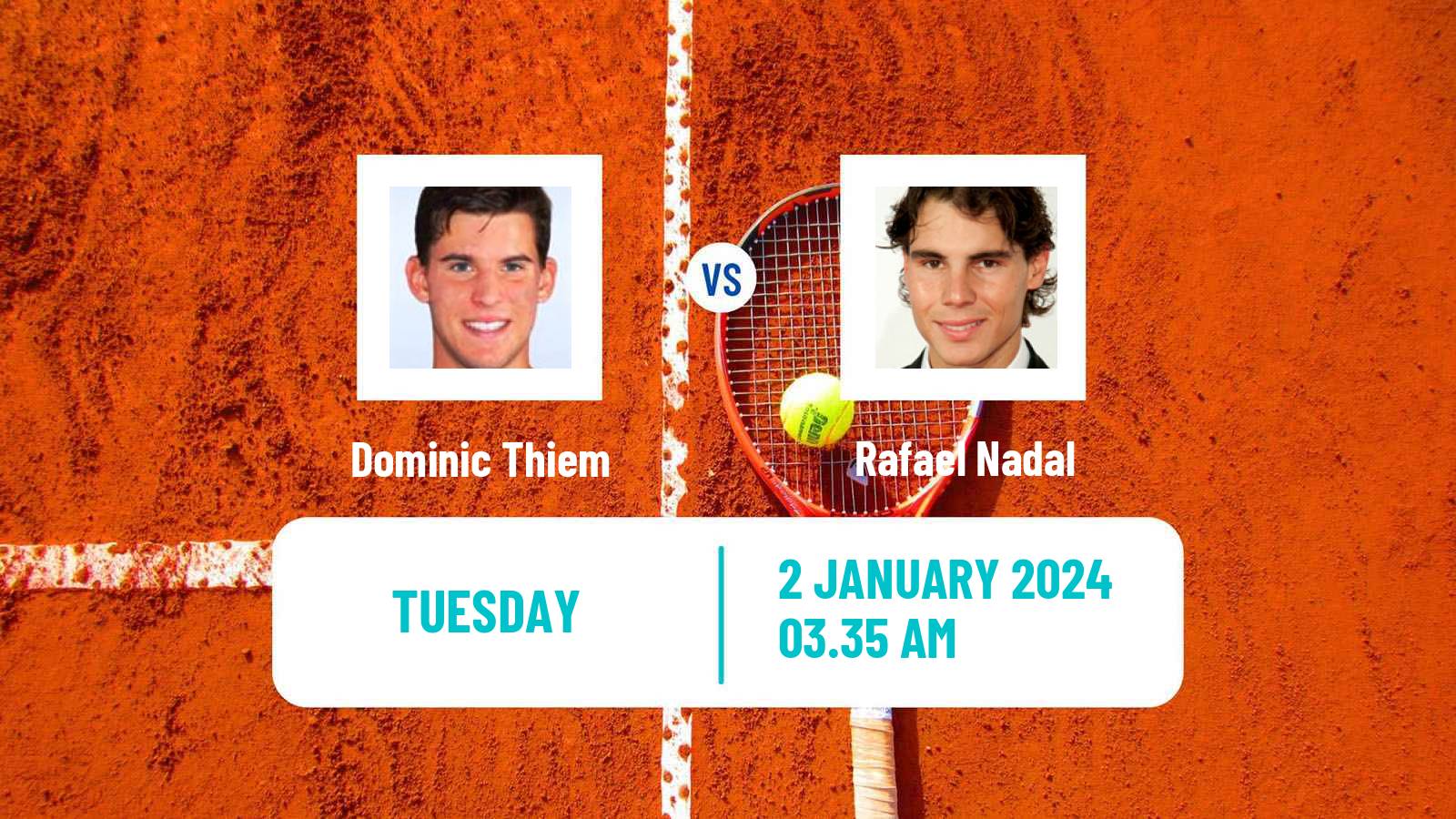 Tennis ATP Brisbane Dominic Thiem - Rafael Nadal