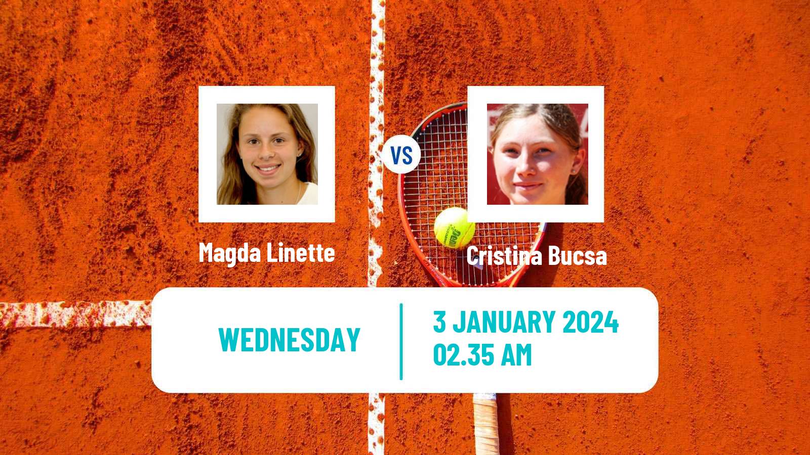 Tennis WTA Brisbane Magda Linette - Cristina Bucsa