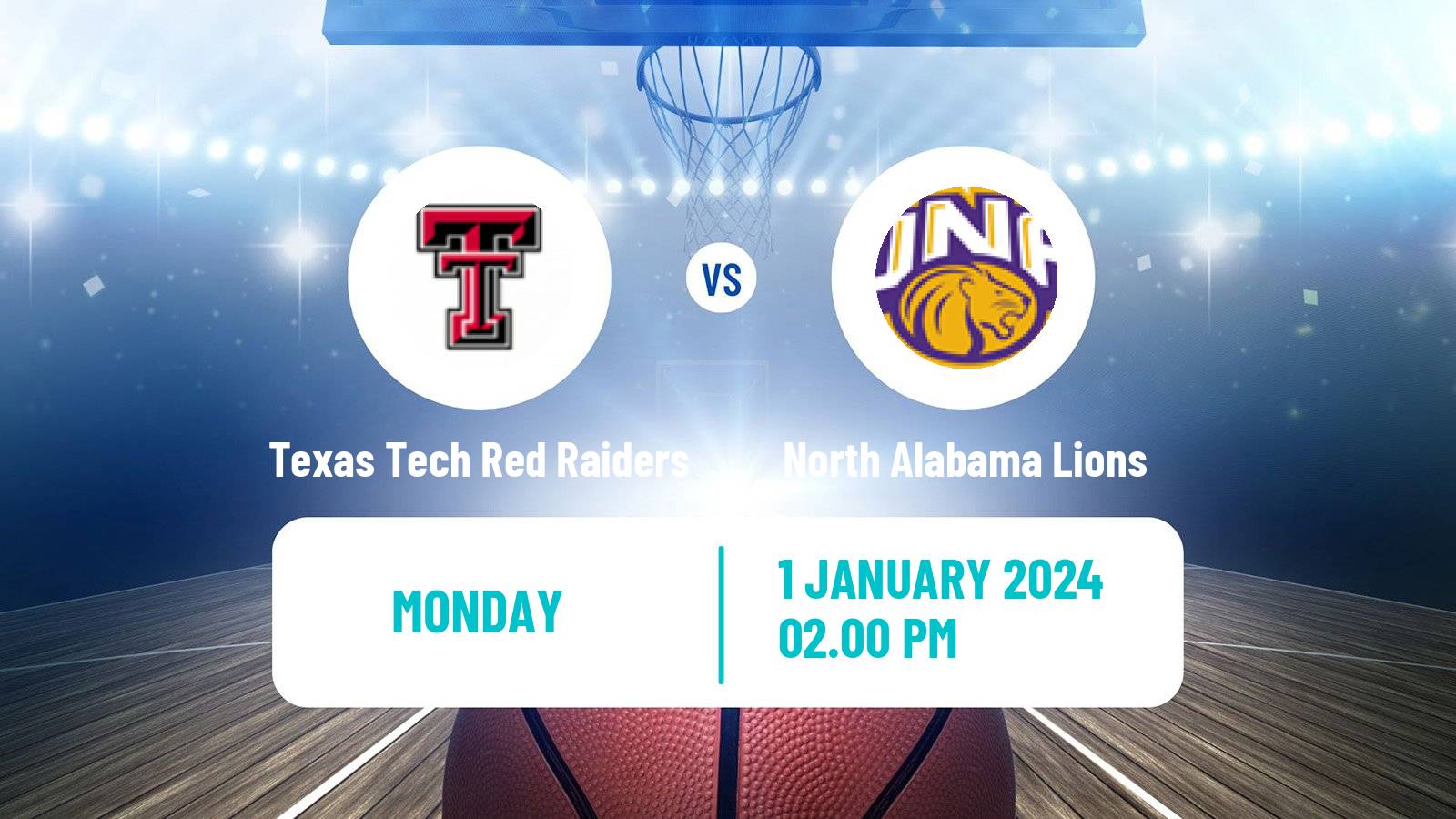 Basketball NCAA College Basketball Texas Tech Red Raiders - North Alabama Lions