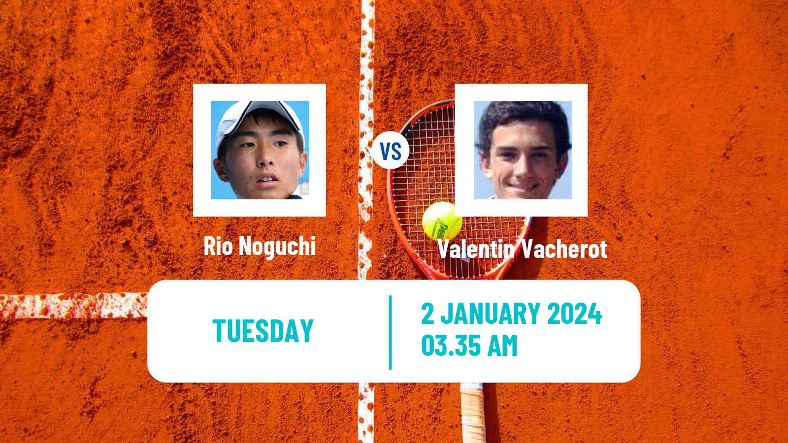 Tennis Nonthaburi Challenger Men Rio Noguchi - Valentin Vacherot
