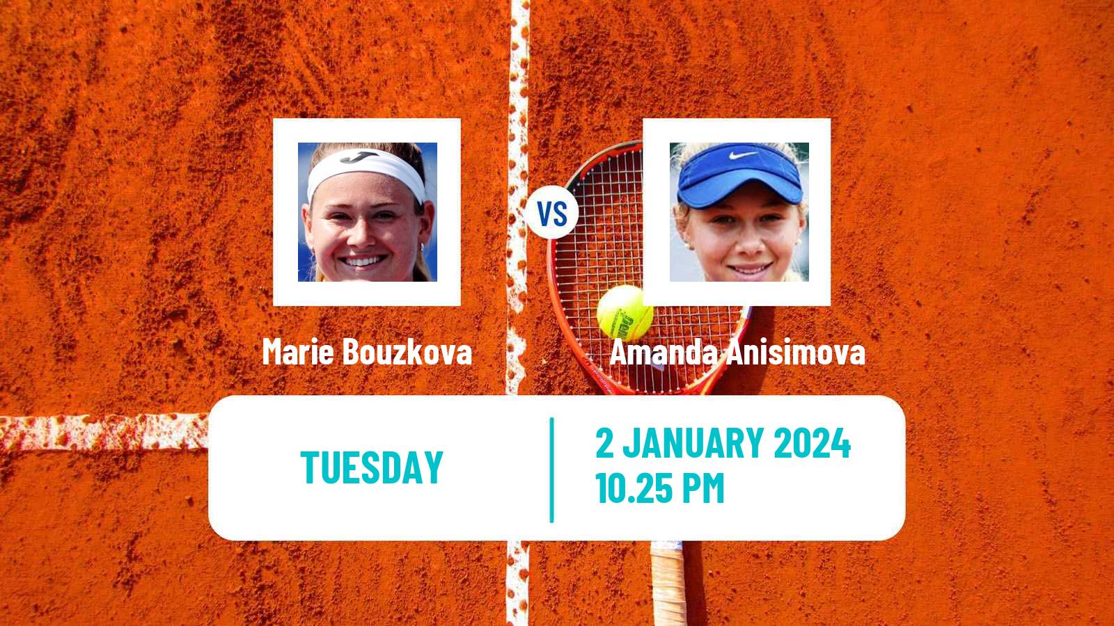 Tennis WTA Auckland Marie Bouzkova - Amanda Anisimova