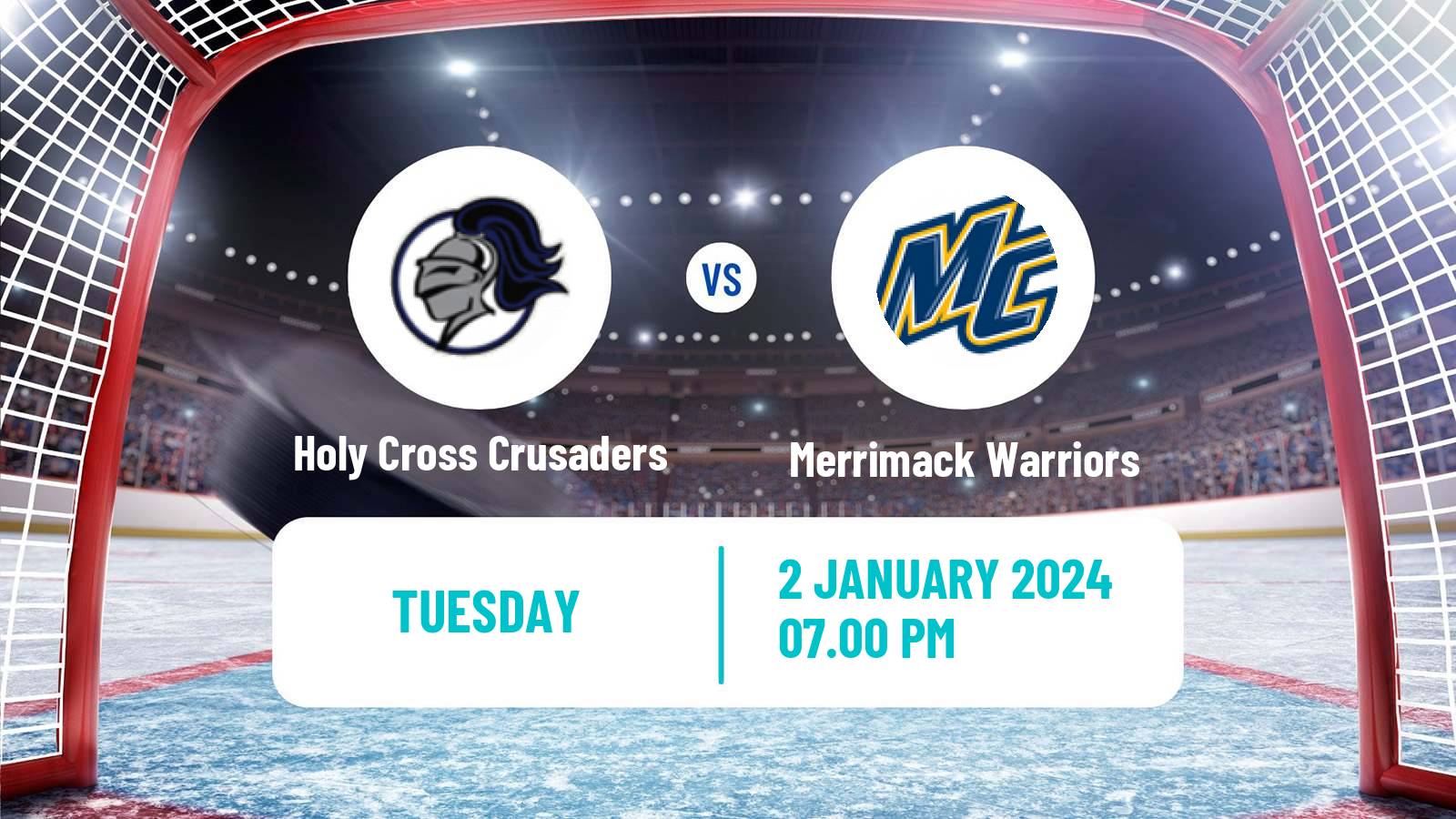 Hockey NCAA Hockey Holy Cross Crusaders - Merrimack Warriors