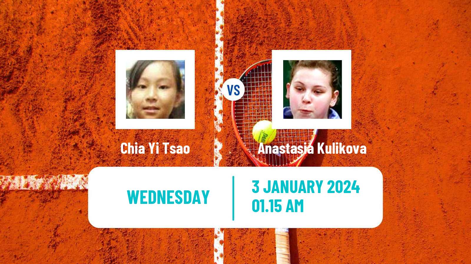 Tennis ITF W50 Nonthaburi Women Chia Yi Tsao - Anastasia Kulikova