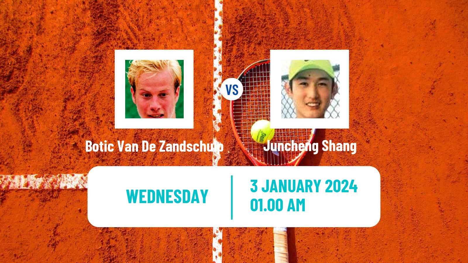Tennis ATP Hong Kong Botic Van De Zandschulp - Juncheng Shang