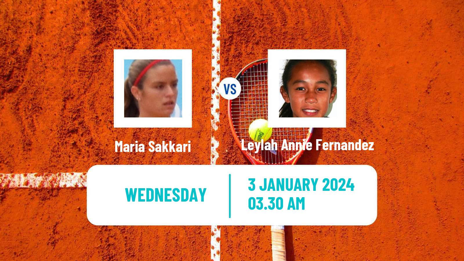 Tennis WTA United Cup Maria Sakkari - Leylah Annie Fernandez
