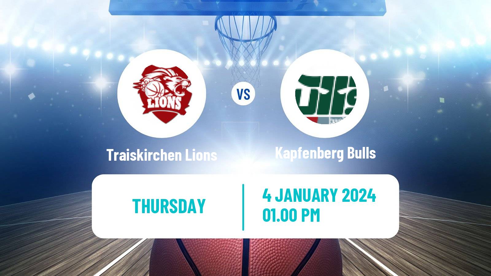 Basketball Austrian Superliga Basketball Traiskirchen Lions - Kapfenberg Bulls