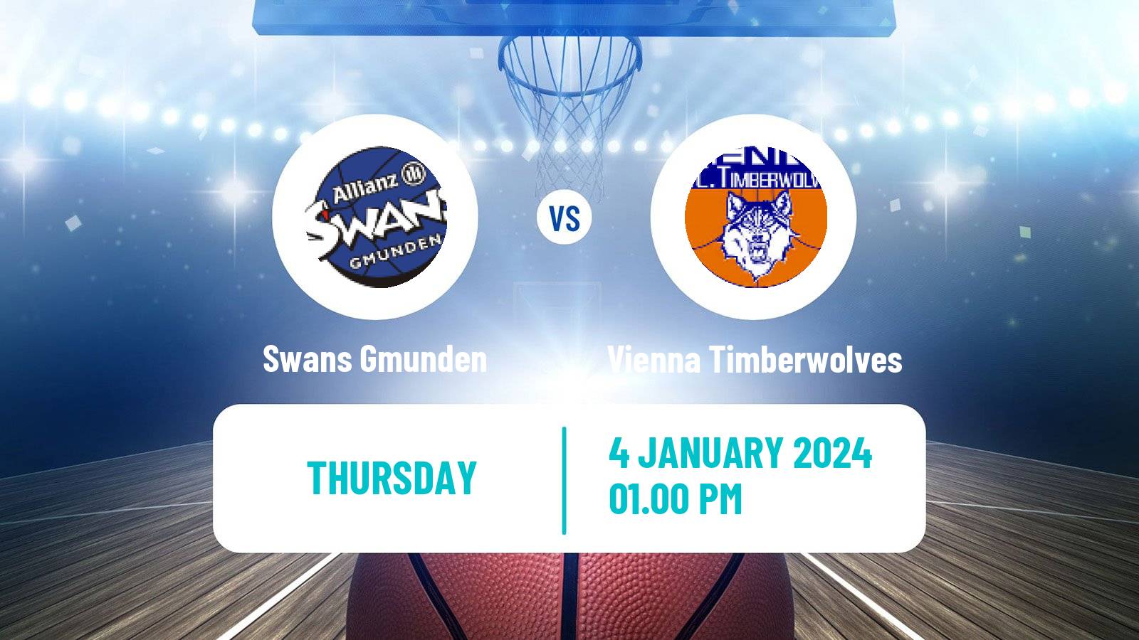 Basketball Austrian Superliga Basketball Swans Gmunden - Vienna Timberwolves