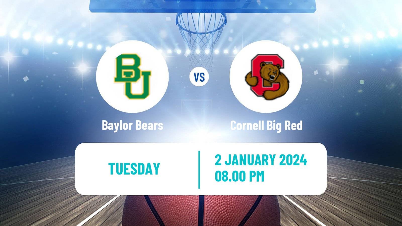 Basketball NCAA College Basketball Baylor Bears - Cornell Big Red
