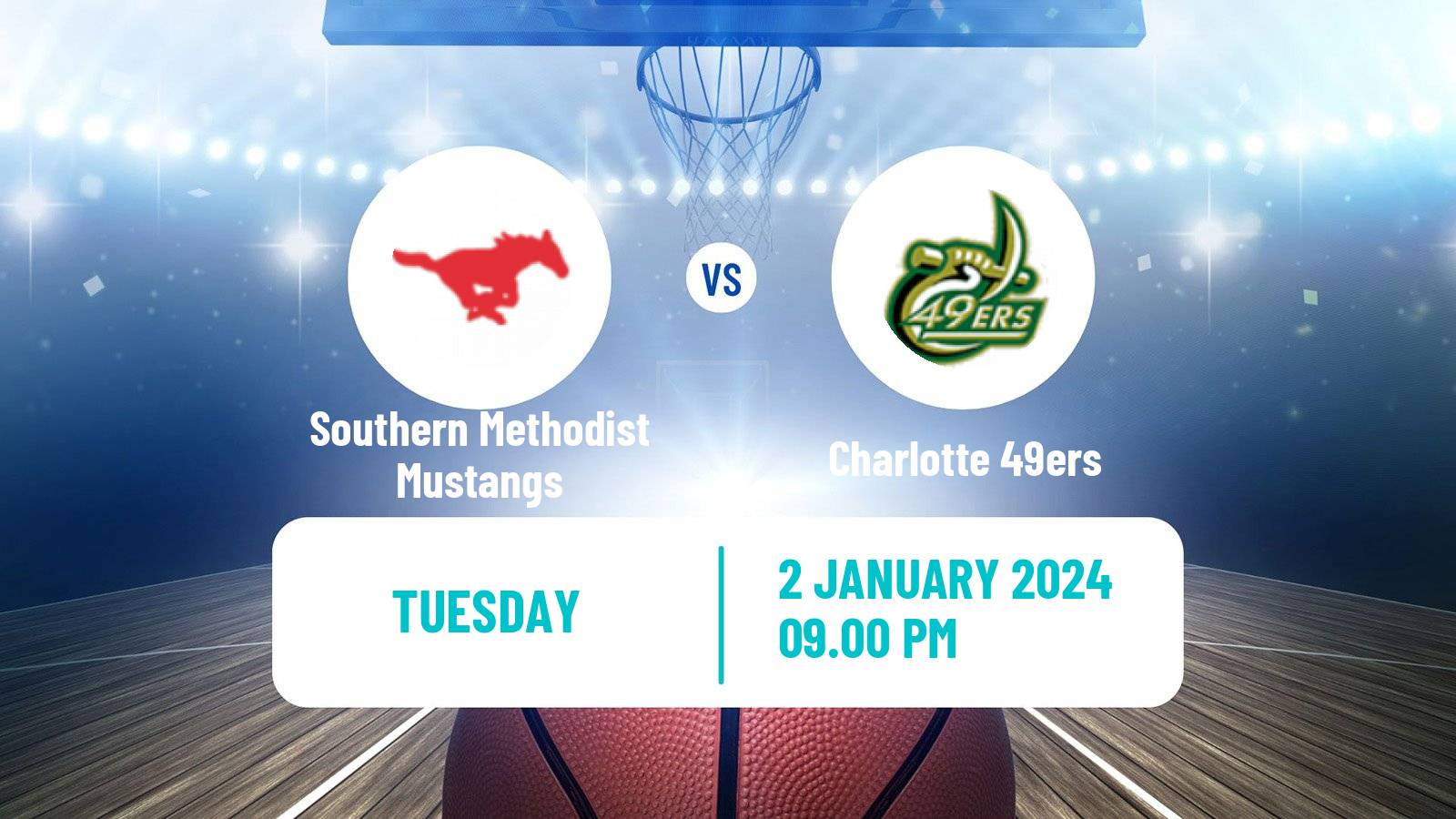Basketball NCAA College Basketball Southern Methodist Mustangs - Charlotte 49ers