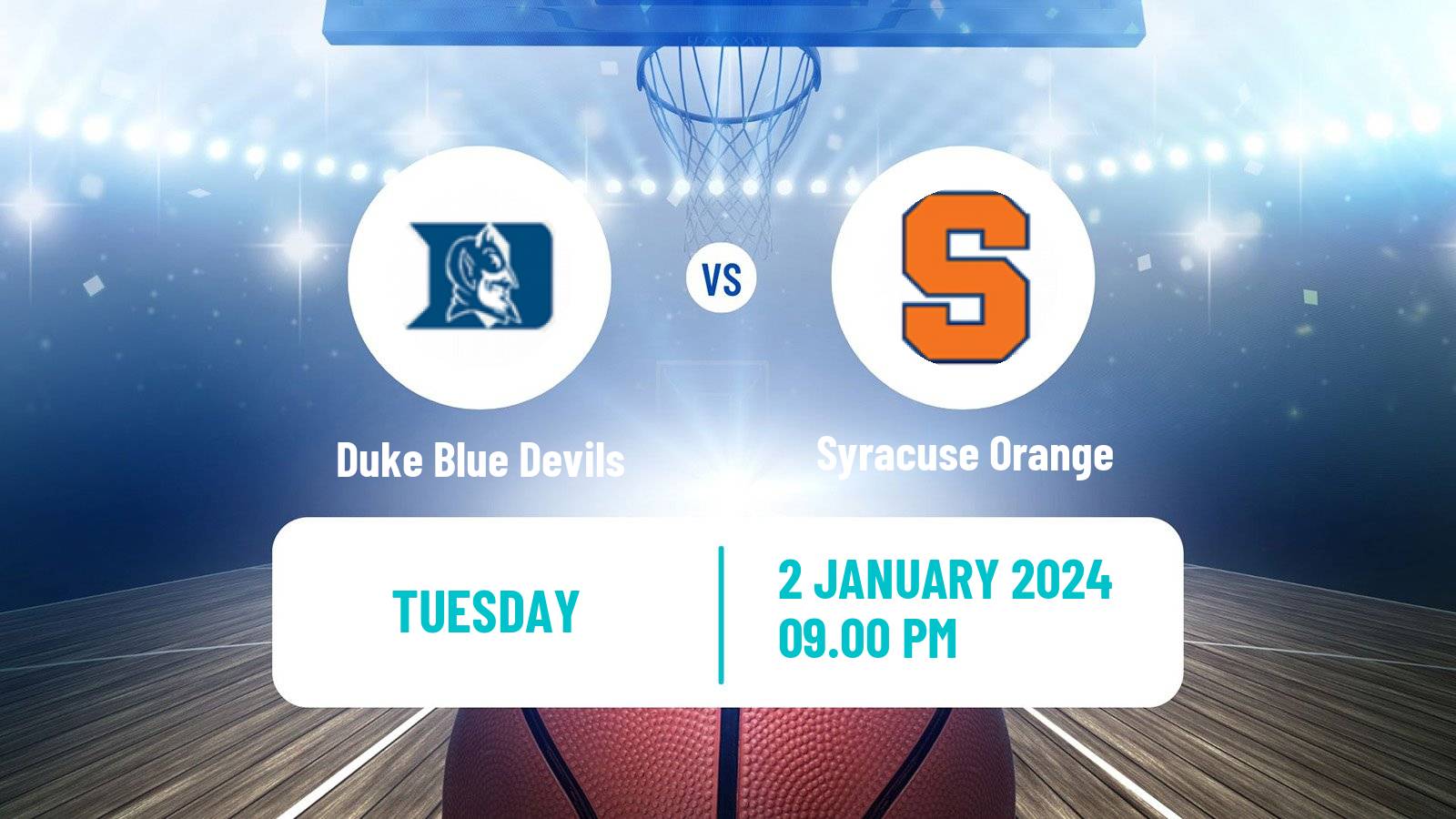 Basketball NCAA College Basketball Duke Blue Devils - Syracuse Orange