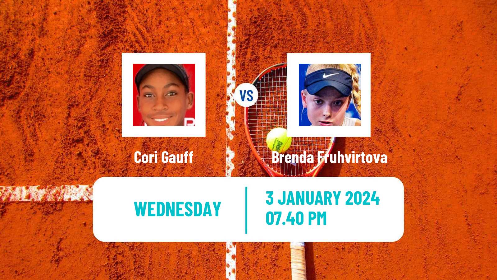 Tennis WTA Auckland Cori Gauff - Brenda Fruhvirtova