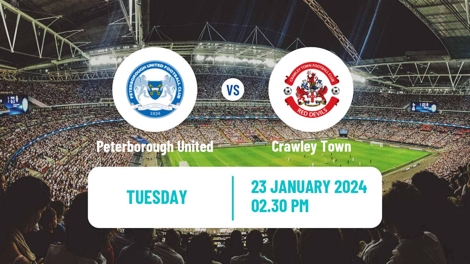 Soccer English EFL Trophy Peterborough United - Crawley Town