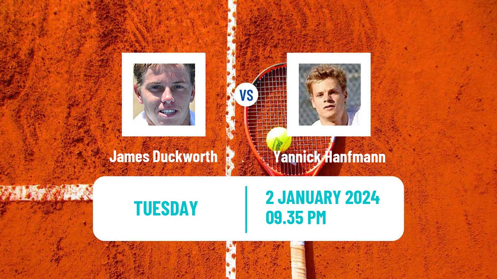 Tennis ATP Brisbane James Duckworth - Yannick Hanfmann
