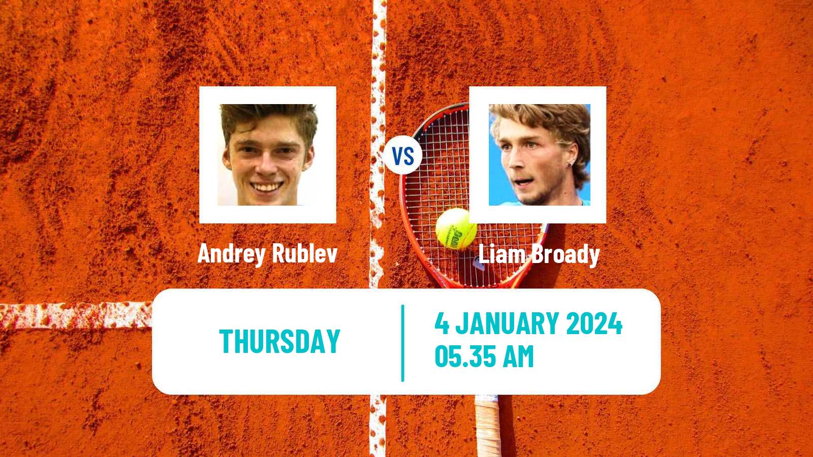 Tennis ATP Hong Kong Andrey Rublev - Liam Broady