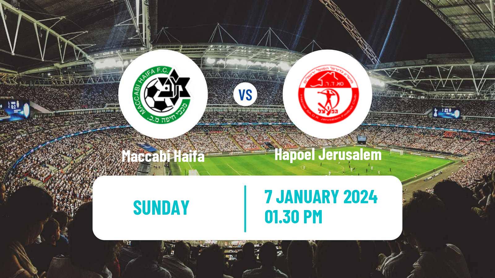 Soccer Israeli Ligat haAl Maccabi Haifa - Hapoel Jerusalem