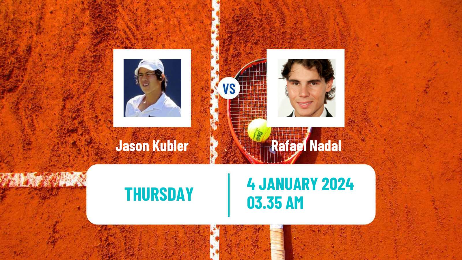 Tennis ATP Brisbane Jason Kubler - Rafael Nadal