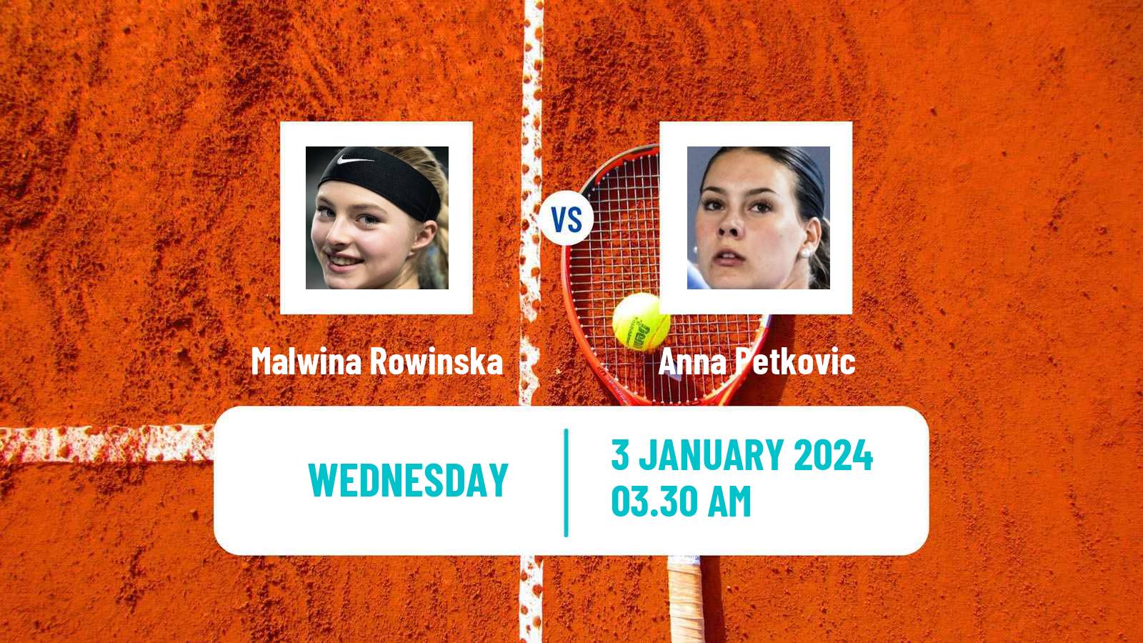 Tennis ITF W15 Monastir Women Malwina Rowinska - Anna Petkovic