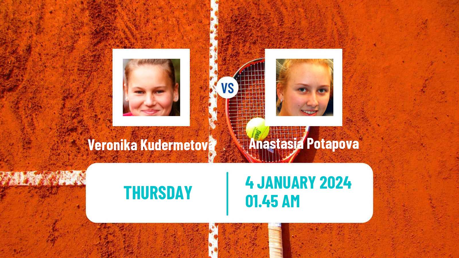 Tennis WTA Brisbane Veronika Kudermetova - Anastasia Potapova