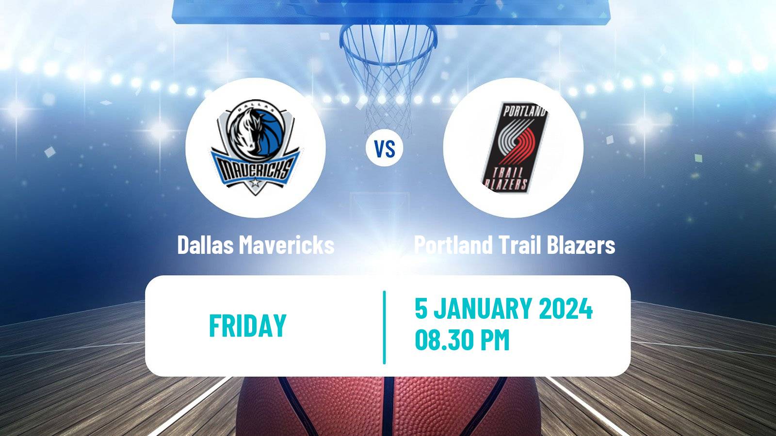 Basketball NBA Dallas Mavericks - Portland Trail Blazers