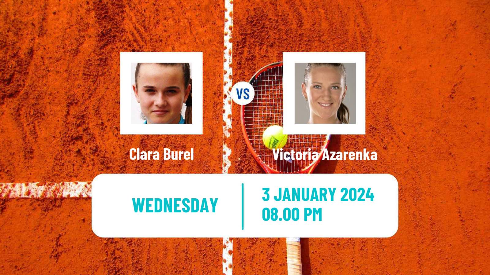 Tennis WTA Brisbane Clara Burel - Victoria Azarenka