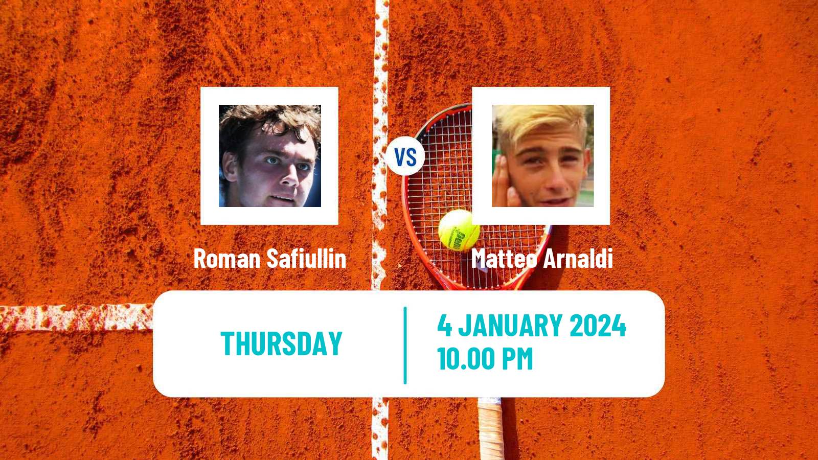 Tennis ATP Brisbane Roman Safiullin - Matteo Arnaldi