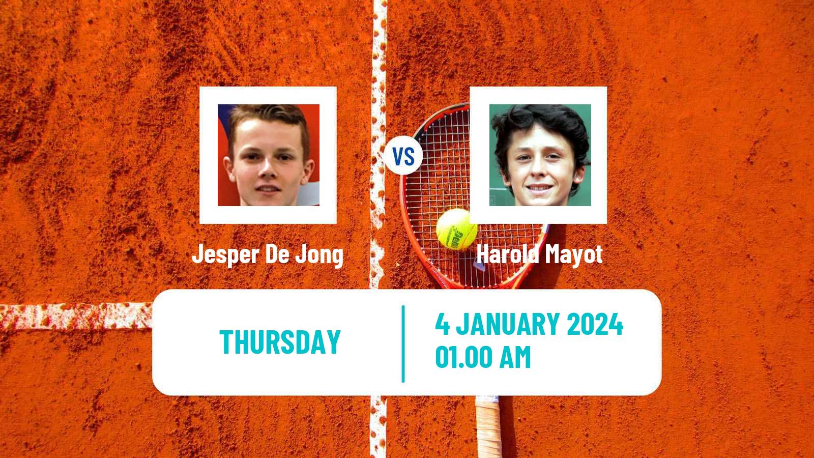 Tennis Noumea Challenger Men Jesper De Jong - Harold Mayot
