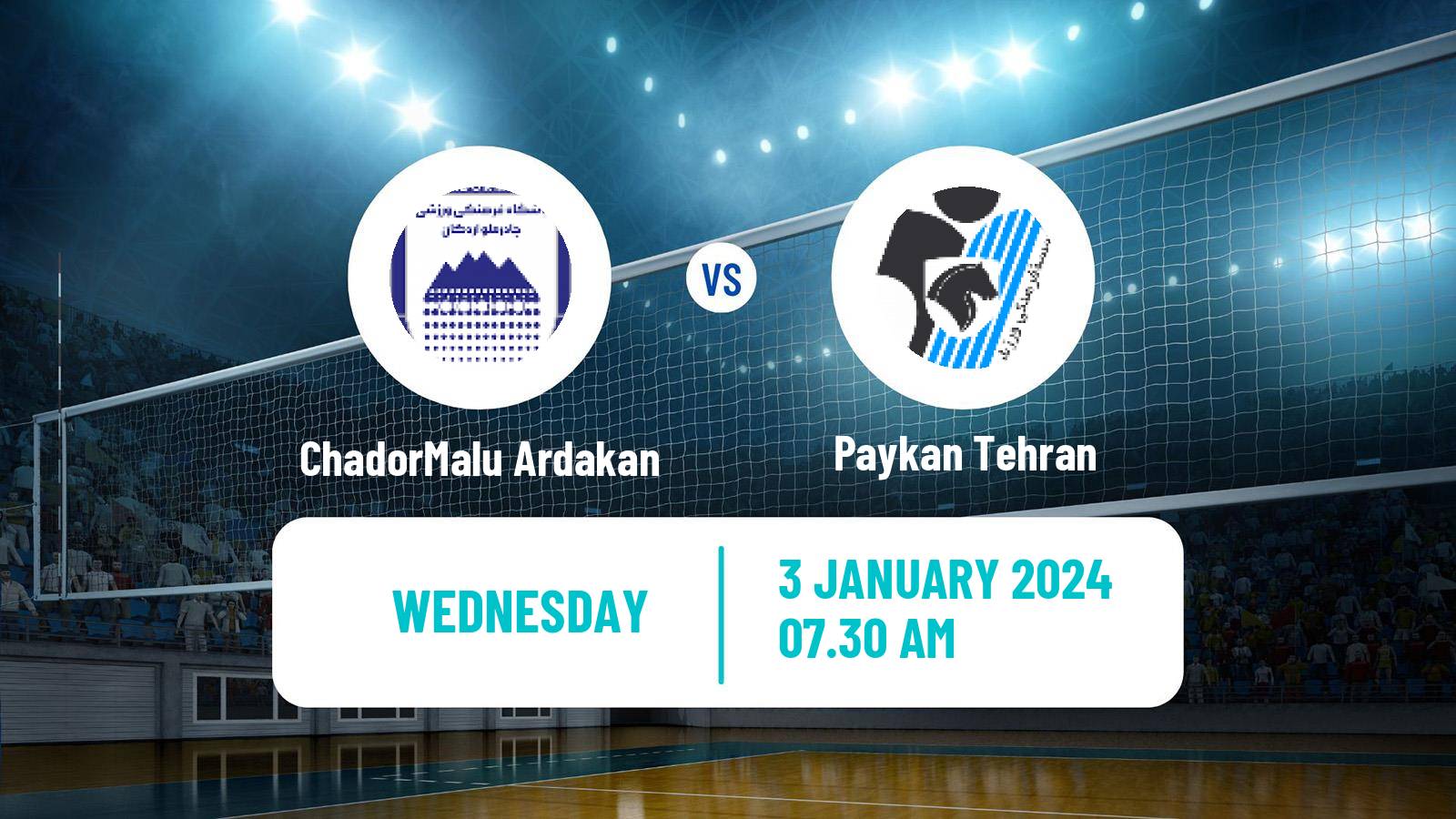Volleyball Iran Super League Volleyball ChadorMalu Ardakan - Paykan Tehran